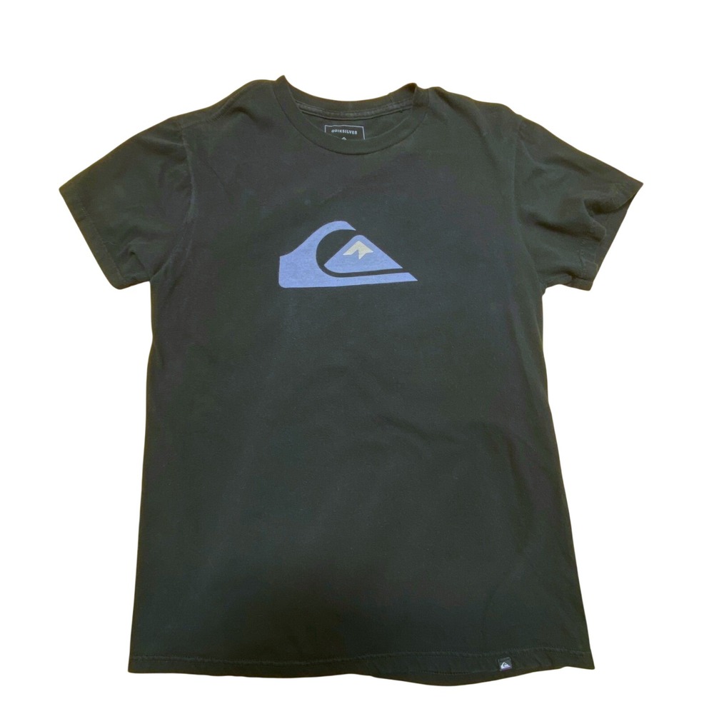 Quiksilver Navy Blue T Shirt Mens Small Surf Skate Logo Graphic Tee
